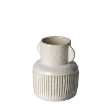 Whitewash Handled Textured Ceramic Vase 8