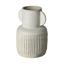 Whitewash Handled Textured Ceramic Vase 12