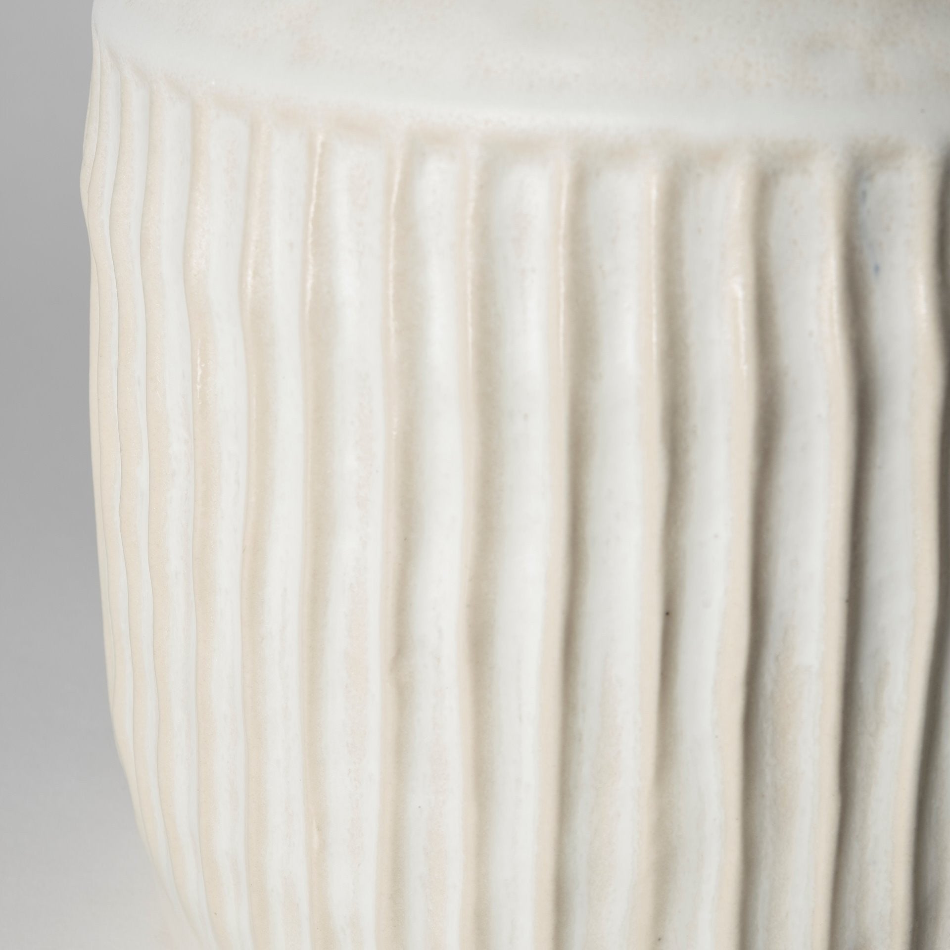 Whitewash Handled Textured Ceramic Vase 12"