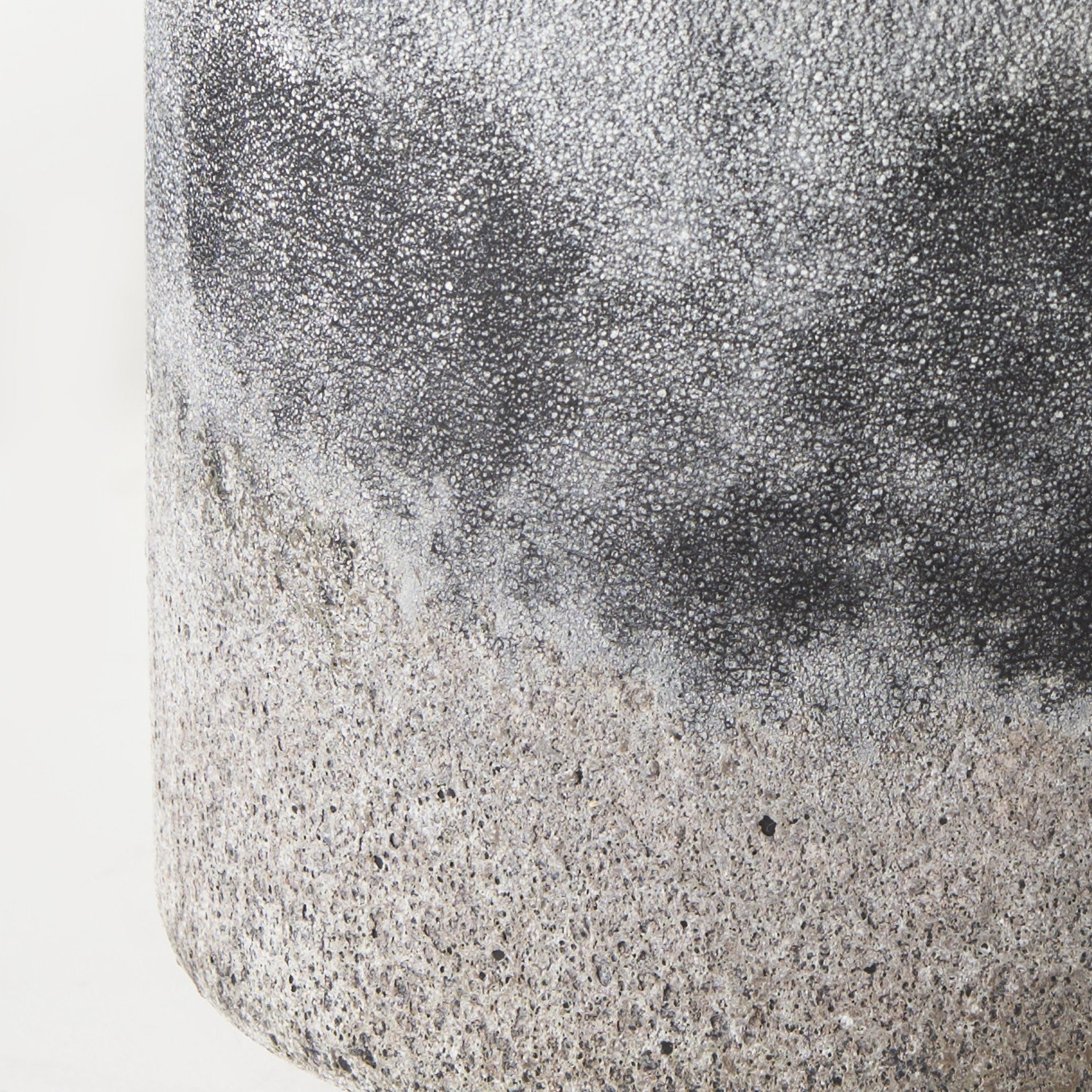 Black Brown and Gray Ombre Textured Ceramic Vase 6"