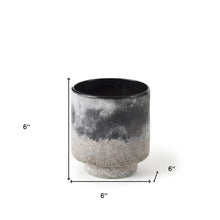 Black Brown and Gray Ombre Textured Ceramic Vase 6