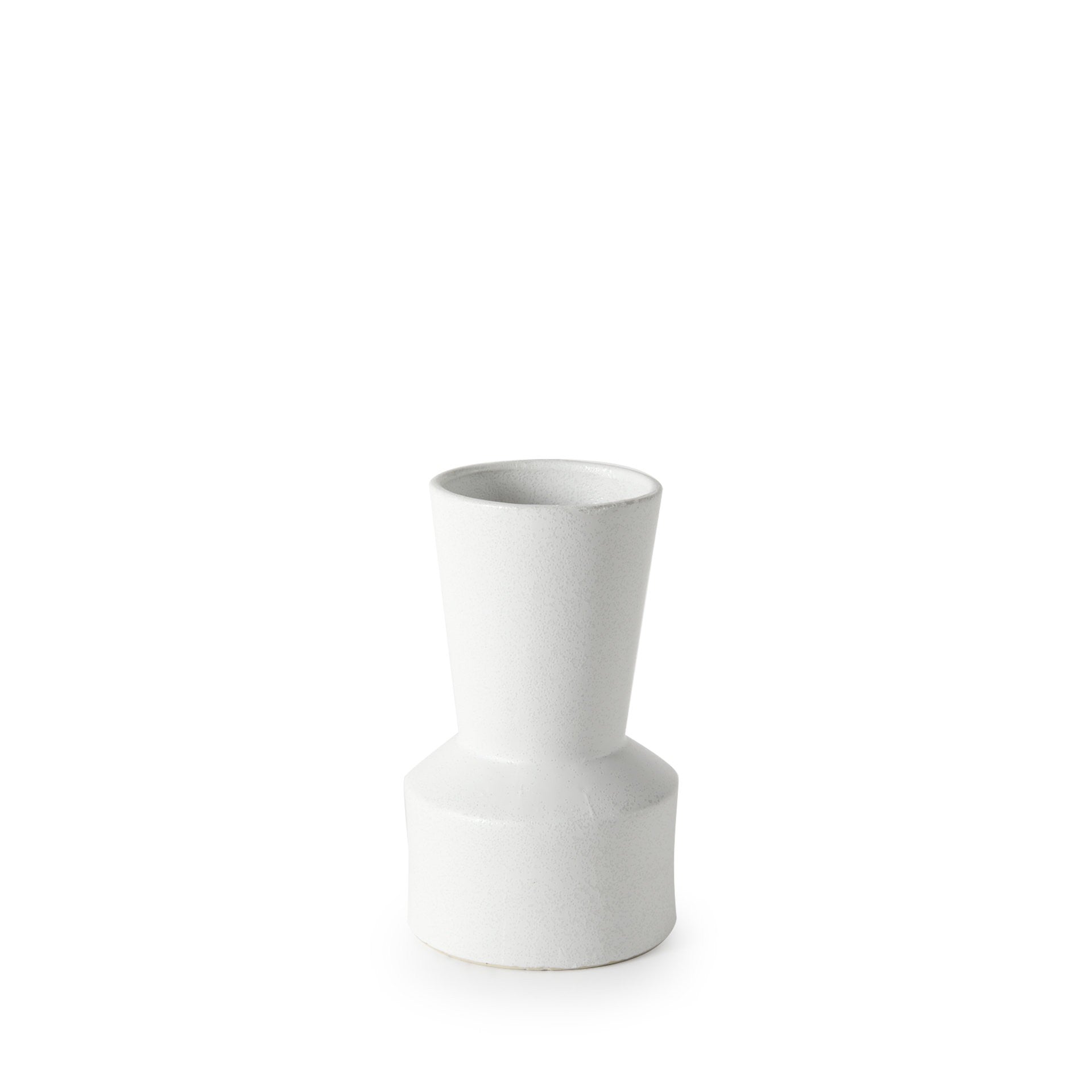 White Contempo Deco Ceramic Vase 9"