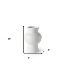 White Contempo Deco Ceramic Vase 11