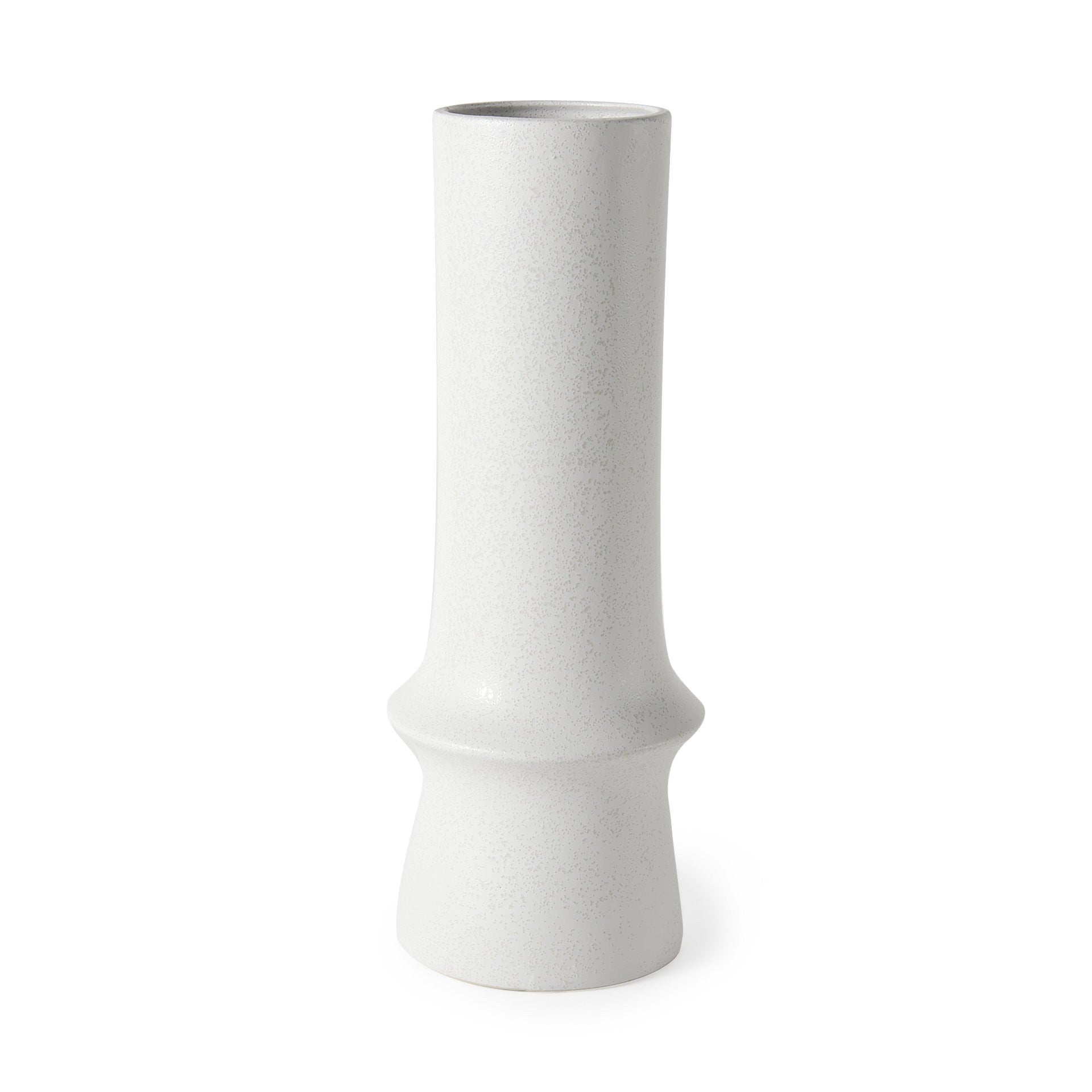 White Contempo Deco Ceramic Vase 17"