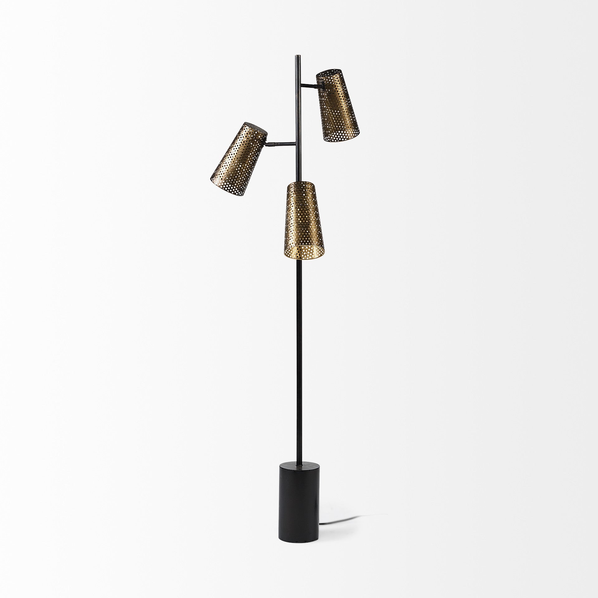 Gold and Black Metal Floor Lamp