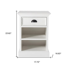 Classic White Nightstand With Shelves