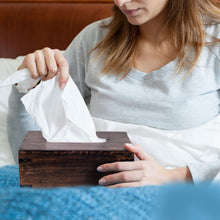 Rustic White Mango Wood Rectangular Tissue Holder