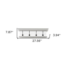 Classic White Four Hook Hanging Coat Rack