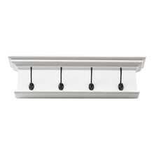 Classic White Four Hook Hanging Coat Rack