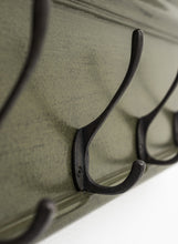 Rustic Antiqued Green Four Hook Hanging Coat Rack