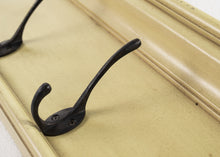 Rustic Antiqued Yellow Wood Four Hook Hanging Coat Rack