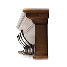 Rustic Mahogany Brown Wood Four Hook Hanging Coat Rack