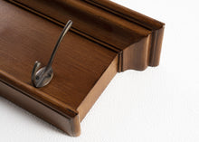 Rustic Mahogany Brown Wood Four Hook Hanging Coat Rack