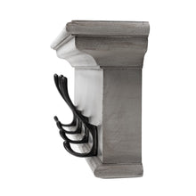 Rustic Antiqued Gray Wood Four Hook Hanging Coat Rack