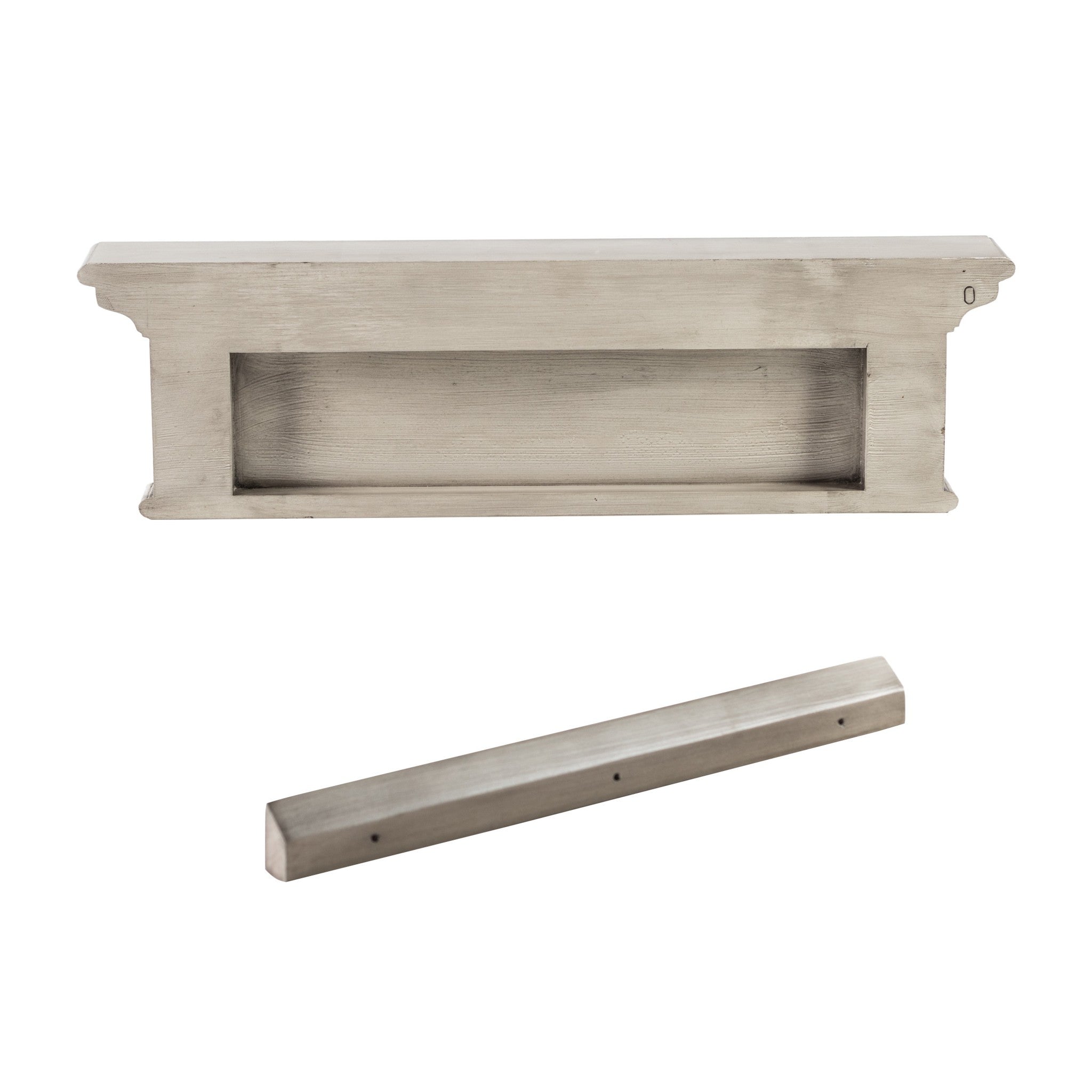 Rustic Antiqued Ivory Wood Four Hook Hanging Coat Rack