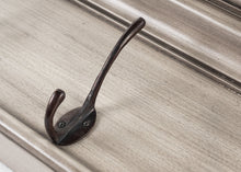 Rustic Antiqued Ivory Wood Four Hook Hanging Coat Rack