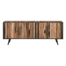 Rustic Natural Wood Media Cabinet with Four Doors