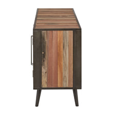 Rustic Natural Wood Media Cabinet with Four Doors