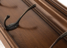 Rustic Mahogany Brown Wood Eight Hook Hanging Coat Rack