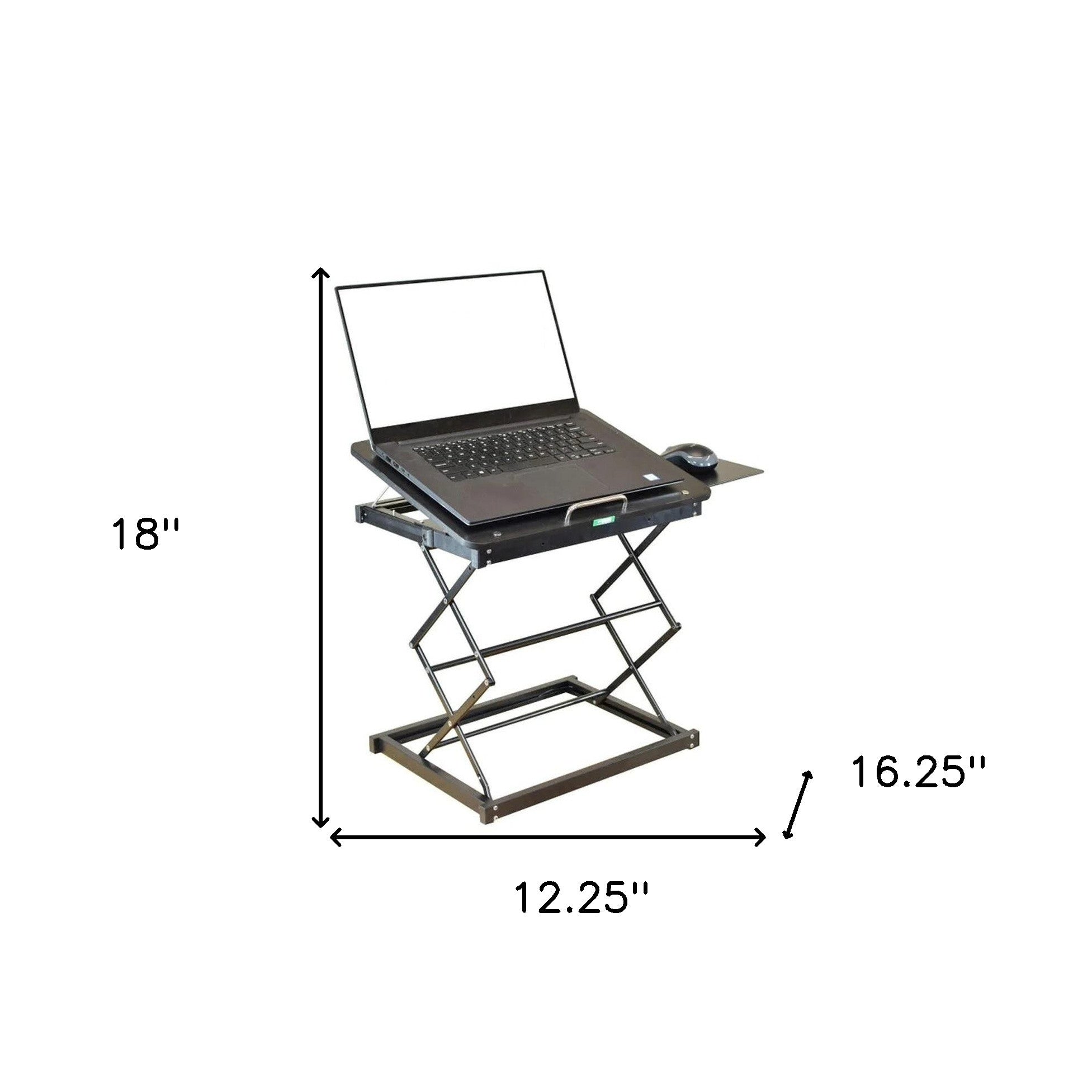 Black Compact Folding Laptop Desk or Laptop Stand with Mousepad