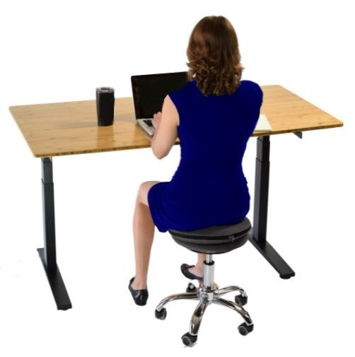 黑色和鍍鉻主動坐式滾動平衡桌椅