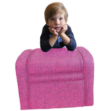 Silla reclinable tapizada rosa para niños con almacenamiento