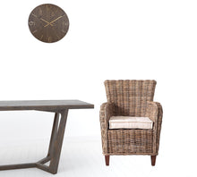 Natural Brown Cotton Wingback Dining Chairs Set Of 2