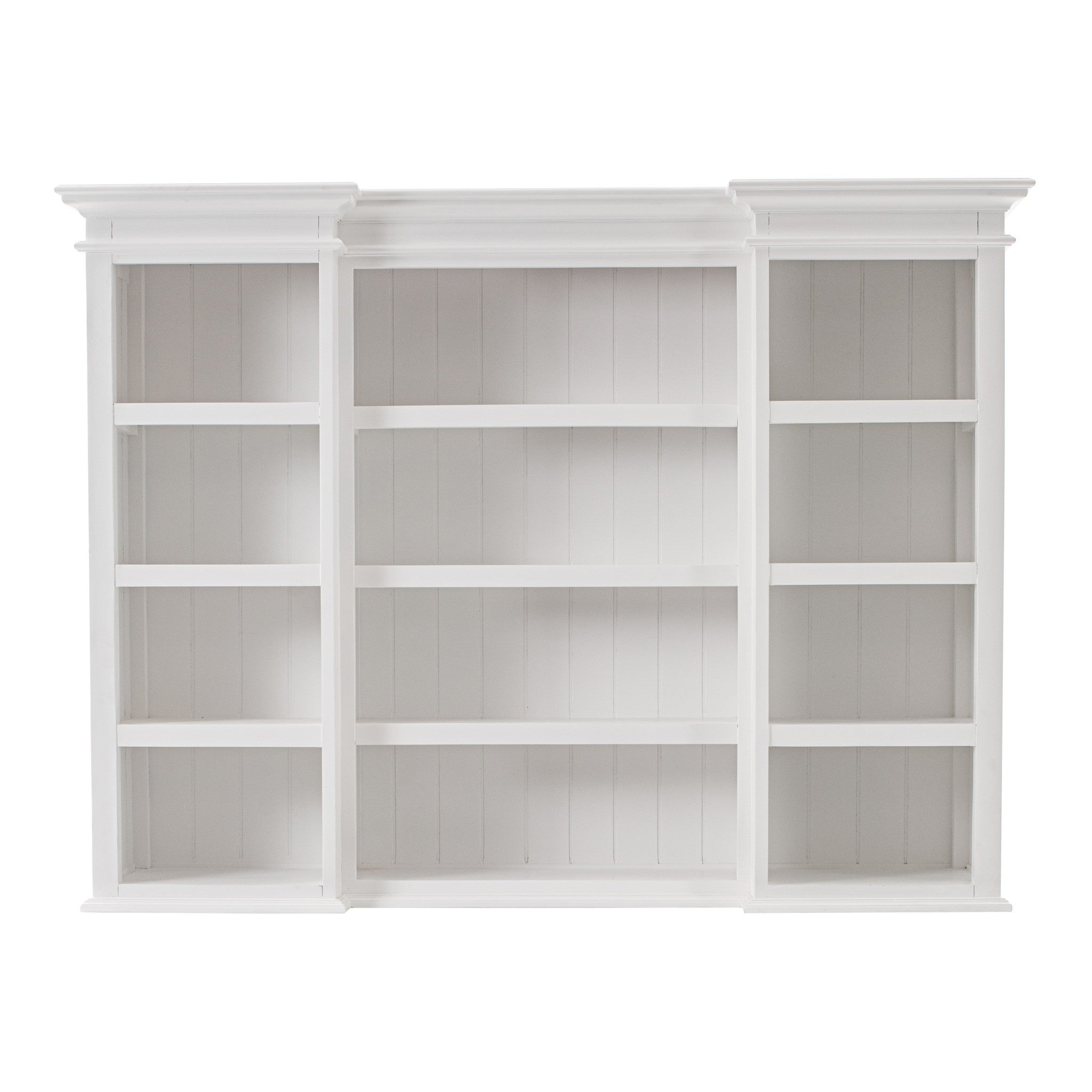 71" White Standard Dining Hutch With Eight Shelves And Three Drawers