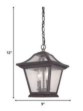 Matte Black Birdhouse Shape Outdoor Hanging Light