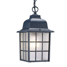 Matte Black Window Pane Lantern Hanging Light