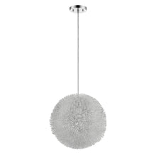 Luminary 1-Light Metallic Silver Pendant With Hand Woven Aluminum Wire Shade (12
