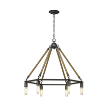 Holden 6-Light Antique Gray Wagon Wheel Chandelier