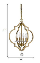 Peyton 4-Light Raw Brass Chandelier With Crystal Accents