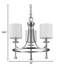 Kara 3-Light Polished Nickel Chandelier With Fabric Shades And Crystal Bobeches