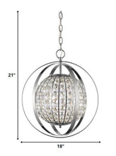 Olivia 1-Light Polished Nickel Crystal Globe Pendant