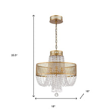 Viola 4-Light Antique Gold Crystal Chandelier