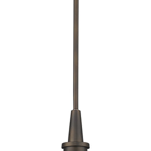 Antique Bronze Hanging Light with Pebbled Glass Shade