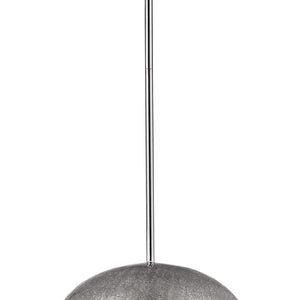 Brielle 1-Light Polished Nickel Pendant With Textured Glass Shade