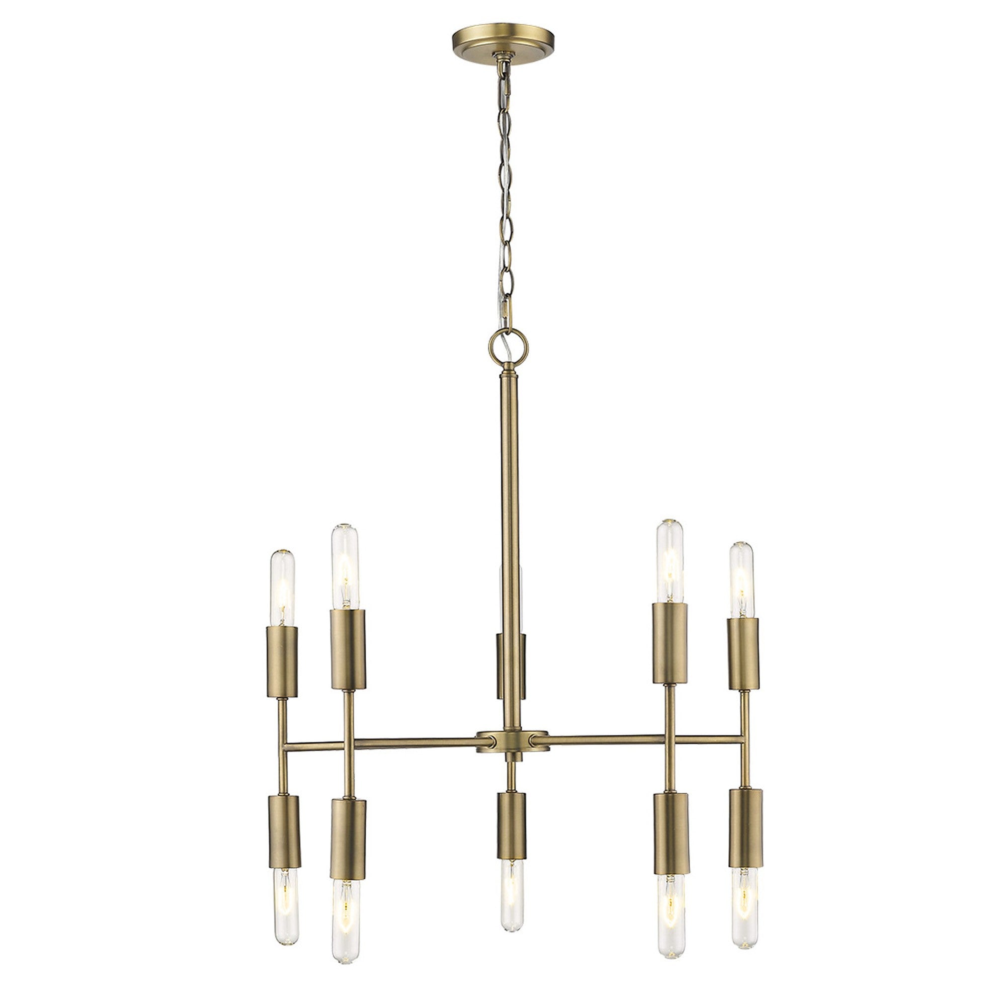 Perret 10-Light Aged Brass Chandelier