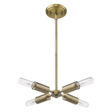 Four Light Dull Gold Hanging Chandelier