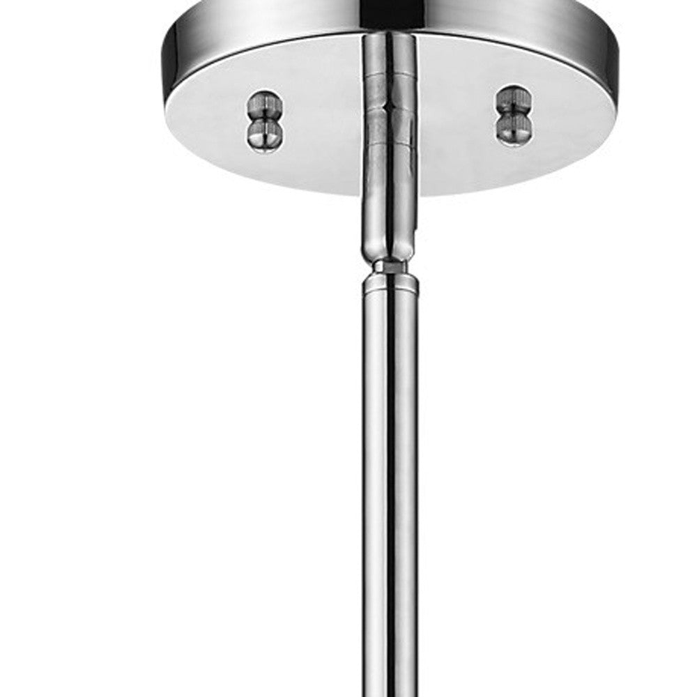 Polished Stainless Steel Pendant With Seeded Acrylic Accents Zoom 1-Light