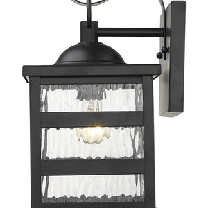 Glass panel Matte Black Outdoor Hanging Light