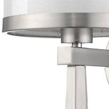 White and Silver Wall Light with Fabric Shade