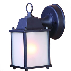 Matte Black Hanging Frosted Glass Lantern Wall Light