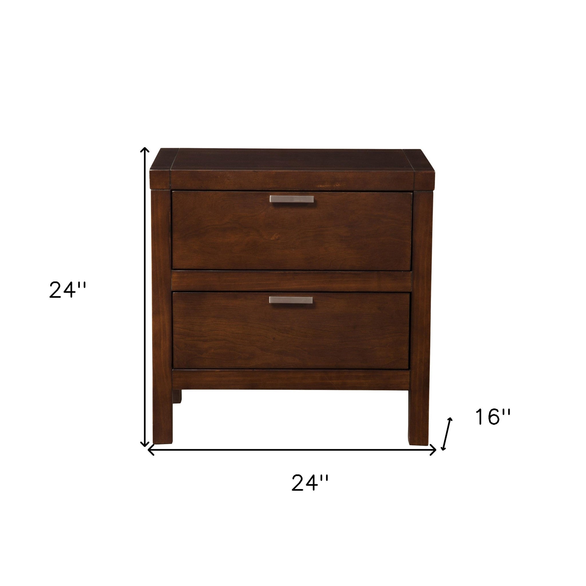 Cappuccino Contempo Wooden Two Drawer Nightstand