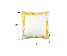 Yellow and White Greek Key Classic Throw Pillow
