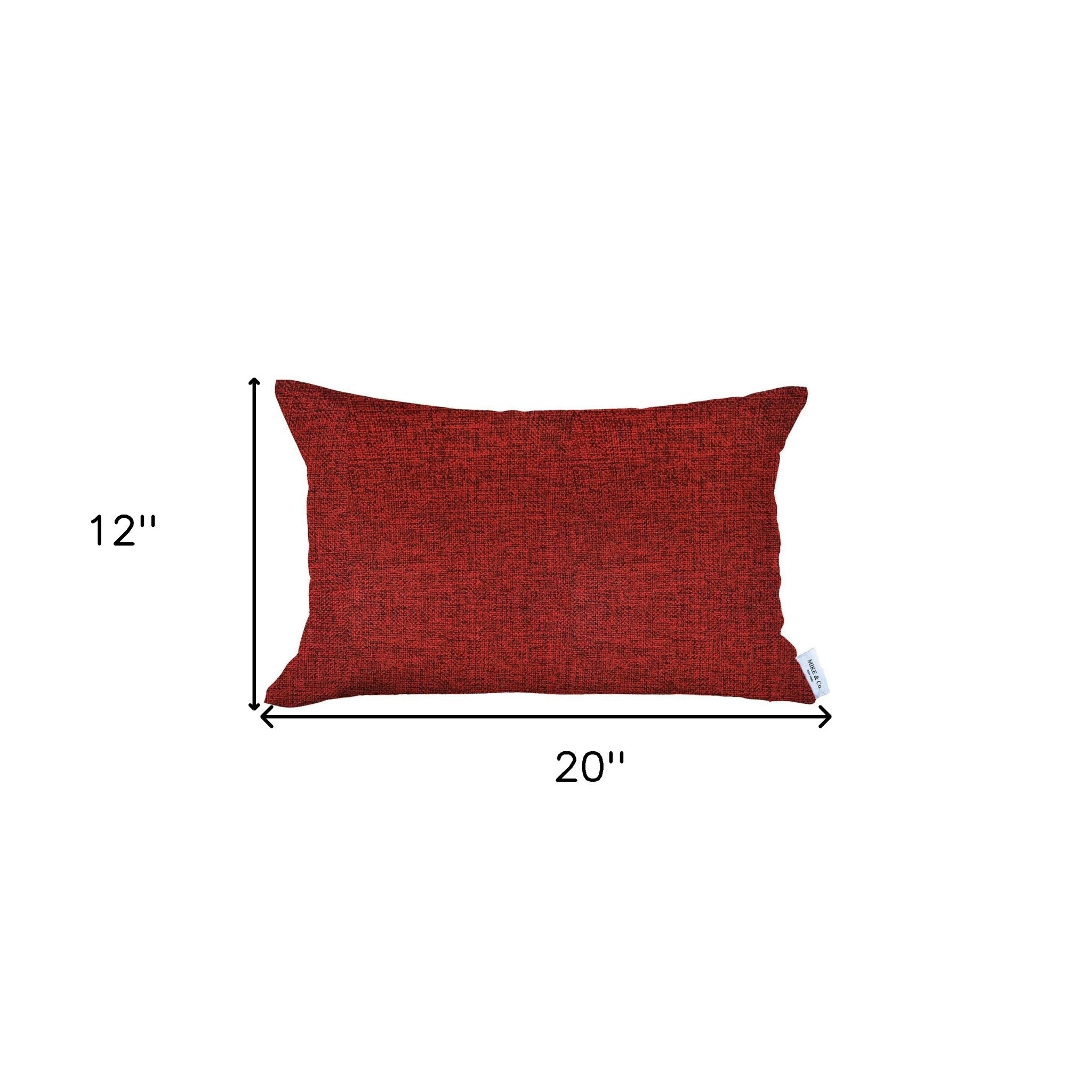 Red Solid Lumbar Throw Pillow