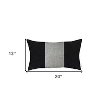 Black and White Midsection Lumbar Throw Pillow
