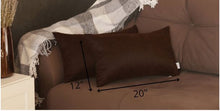 Set of 2 Brown Modern Lumbar Throw Pillows