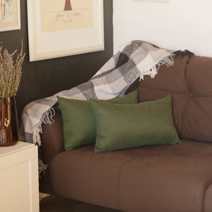 2 件套綠色現代腰靠抱枕